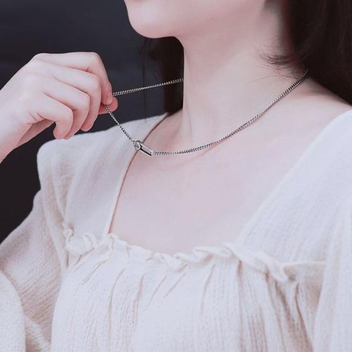 목걸이 장식 남자은목걸이 펜던트 없음 레트로 네이키드 체인